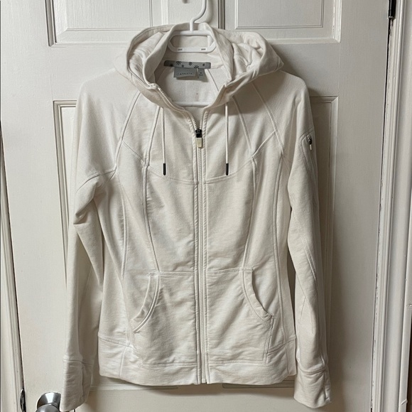 Athleta Tops - Athleta white full zip athletic golf tennis casual hoodie women’s size medium